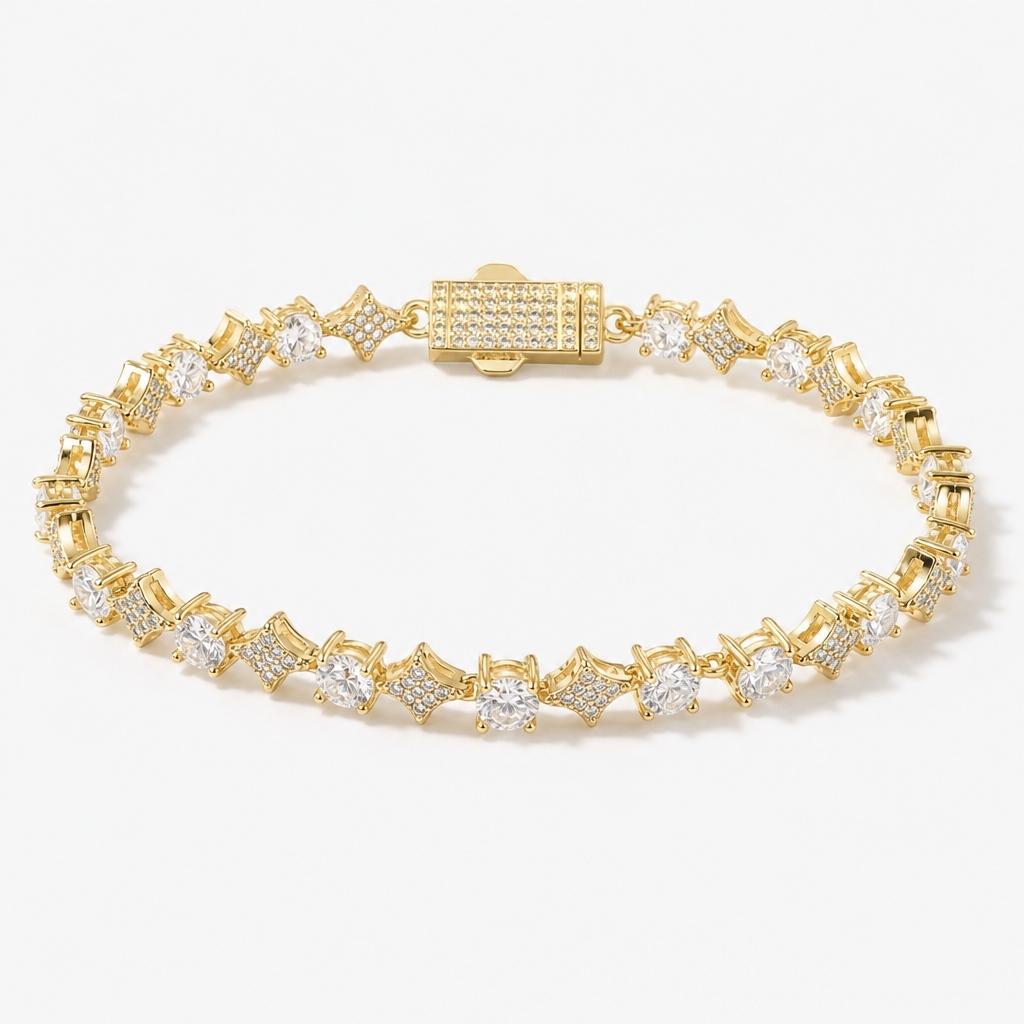 【Ice142】 Starry Tennis Chain Bracelet 全体が分かる商品画像