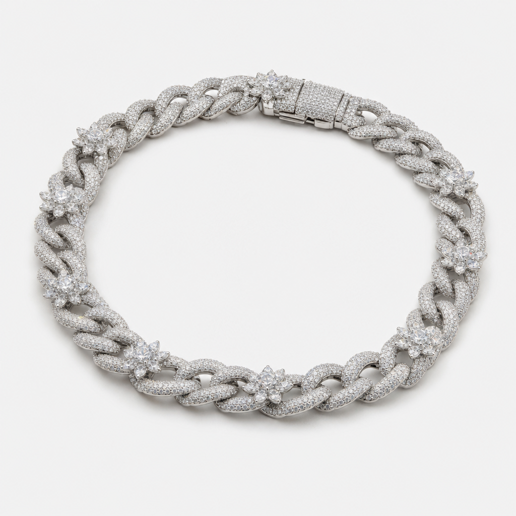 【Ice143】Iced Blossom Cuban Chain Necklace 全体が分かる商品画像