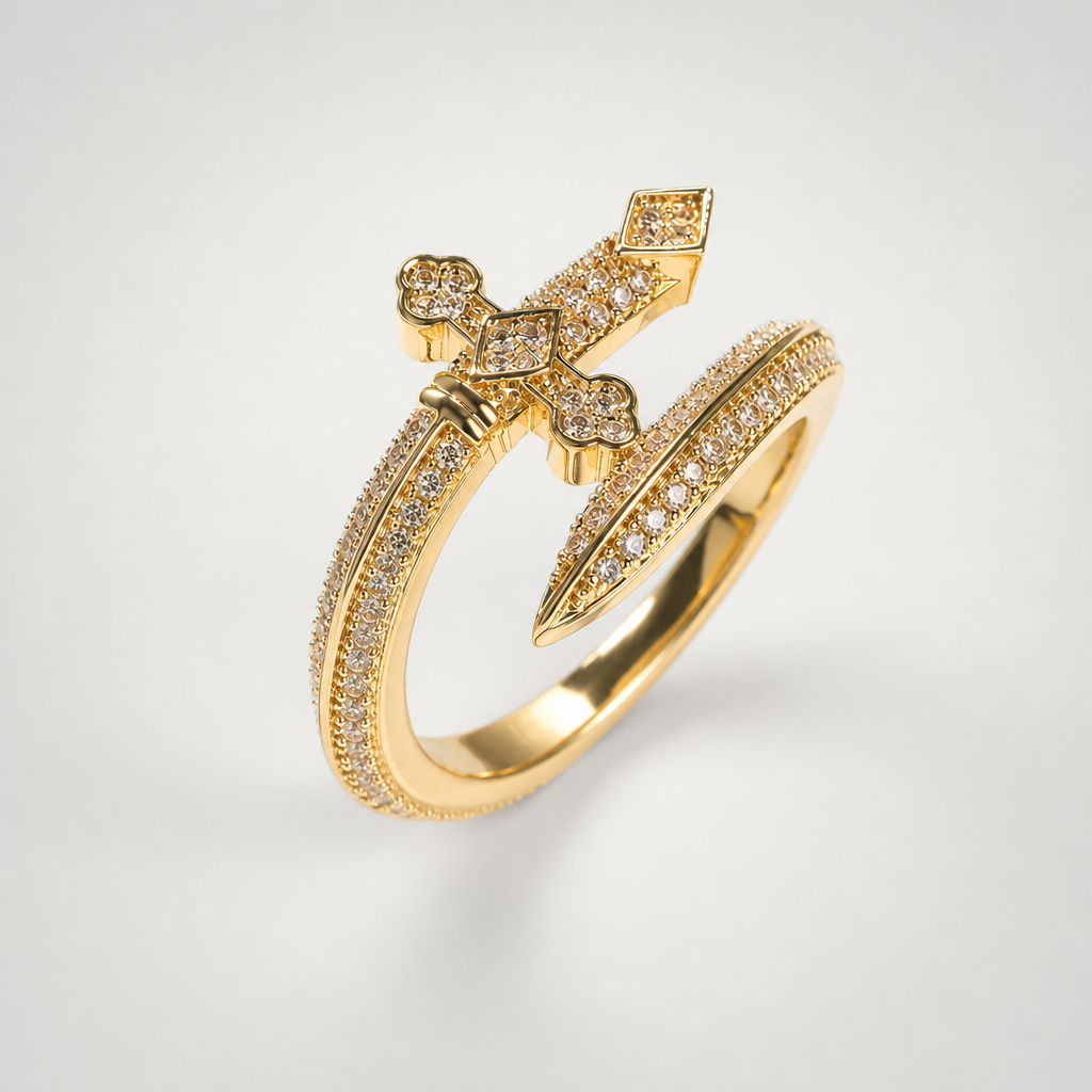【Ice15】Iced Out Sword Ring 全体が分かる商品画像