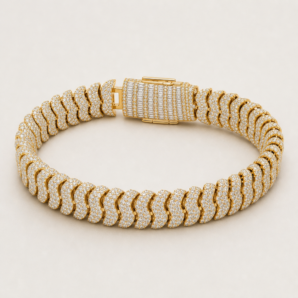【Ice152】Iced Snake Chain Bracelet 全体が分かる商品画像