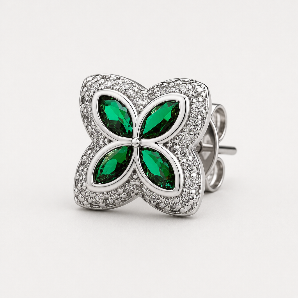 【ice153】Velour Flower Pierce 全体が分かる商品画像