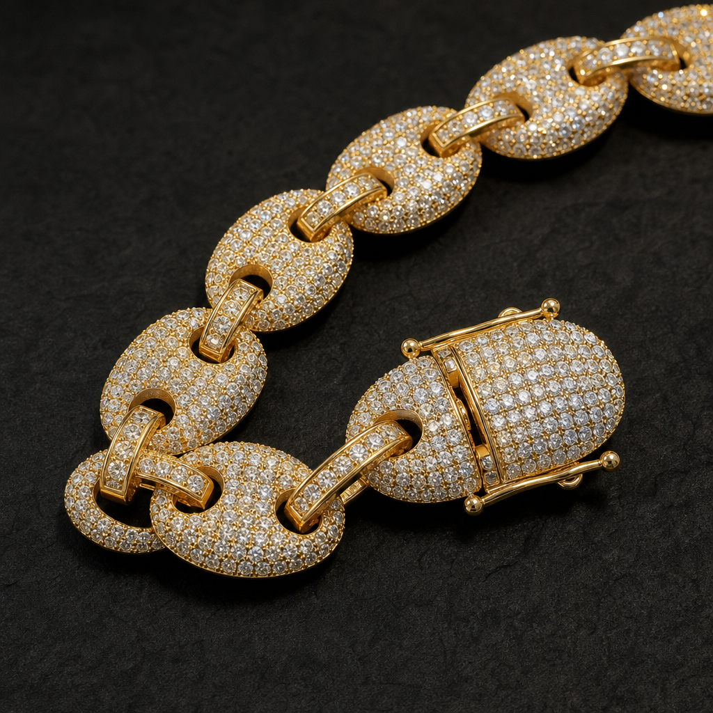 【Ice162】Iced Mariner Link Bracelet 石留め・留め具・細部が分かるディテール画像