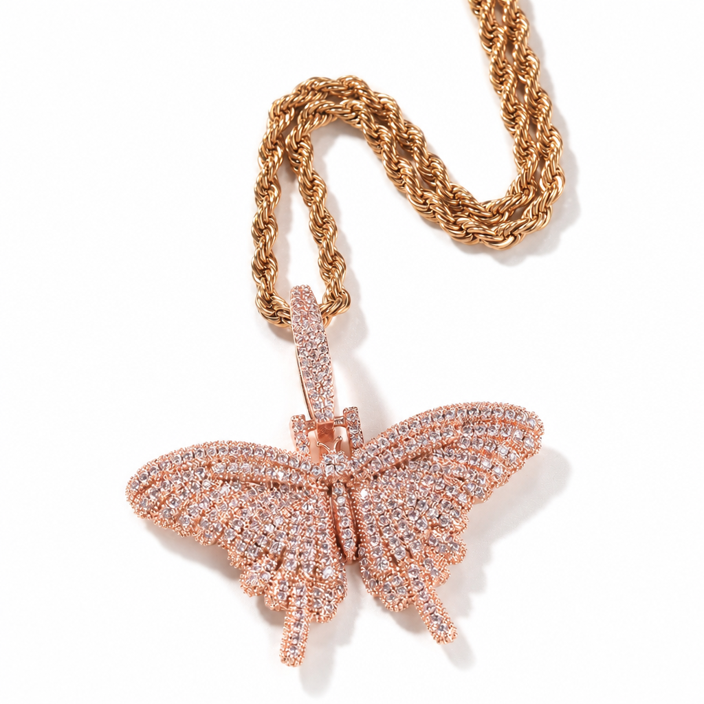 【Ice169】Iced Butterfly Top Necklace 全体が分かる商品画像