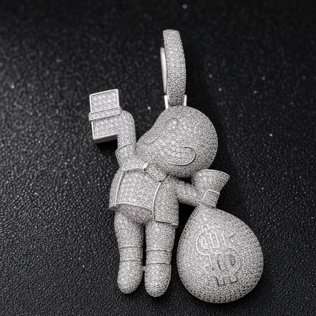 【Ice179】Money Boy Pendant 石留め・留め具・細部が分かるディテール画像