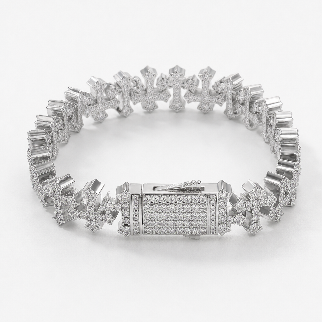 【Ice185】Chains Cross Bracelet 全体が分かる商品画像