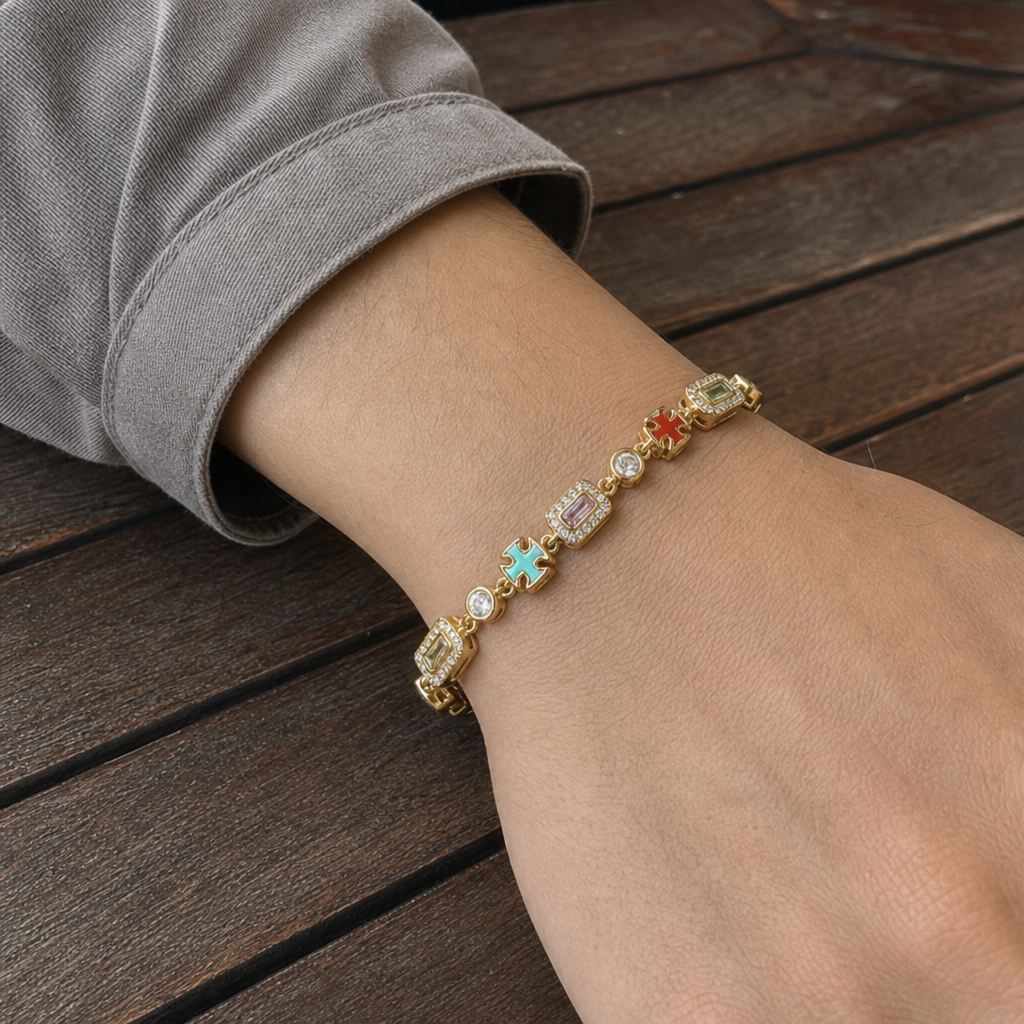 【Ice187】Precious Color Chain Braceletを着用した自然なUGC画像