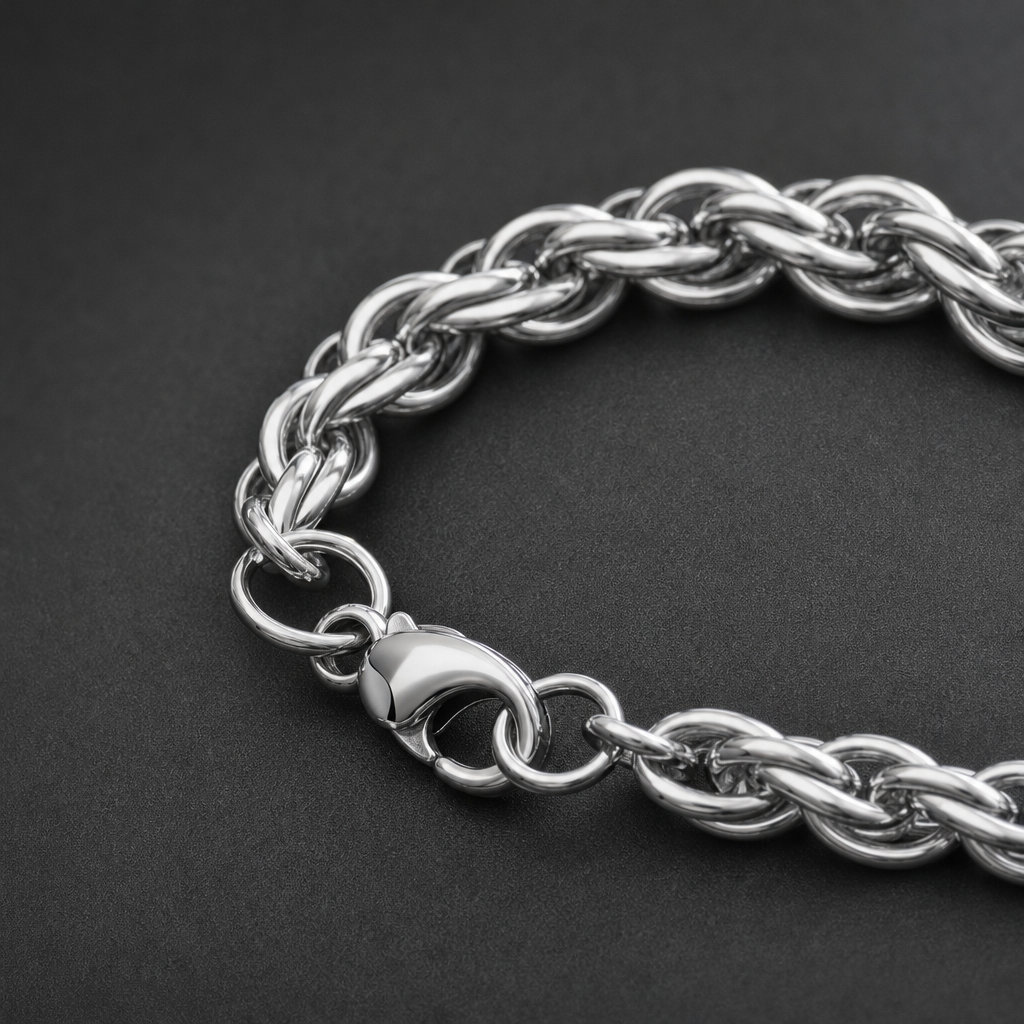 【Ice19】Twist Chain Bracelet 石留め・留め具・細部が分かるディテール画像