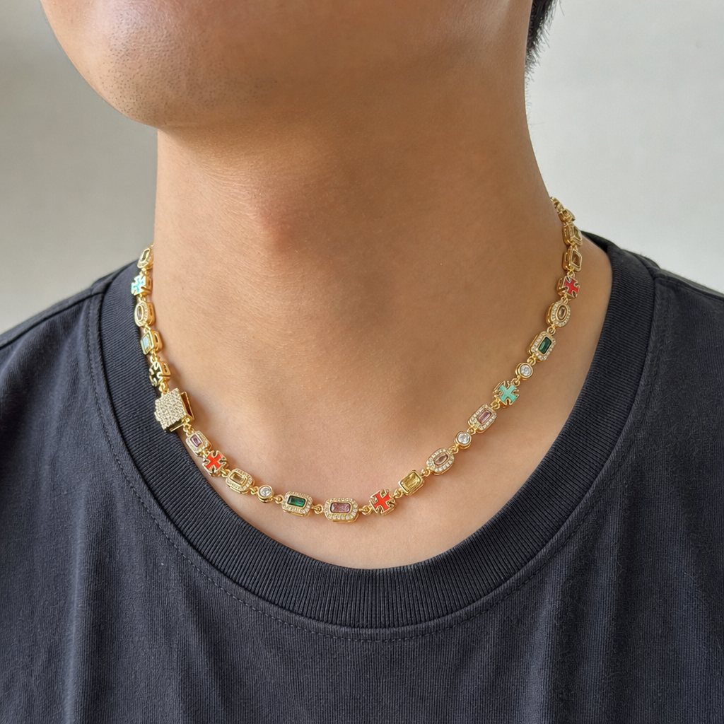 【Ice191】Precious Color Chain Necklaceを着用した自然なUGC画像