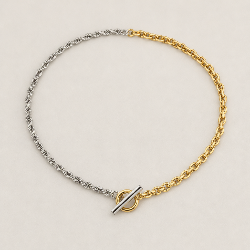 【Ice194】Bicolor Mantel Chain Necklace 全体が分かる商品画像