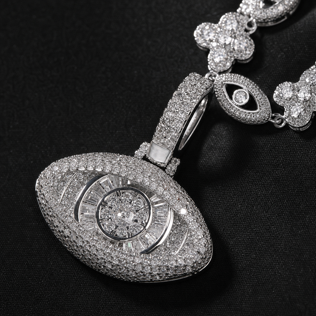 【Ice195】Luminous Eyes Pendant 石留め・留め具・細部が分かるディテール画像