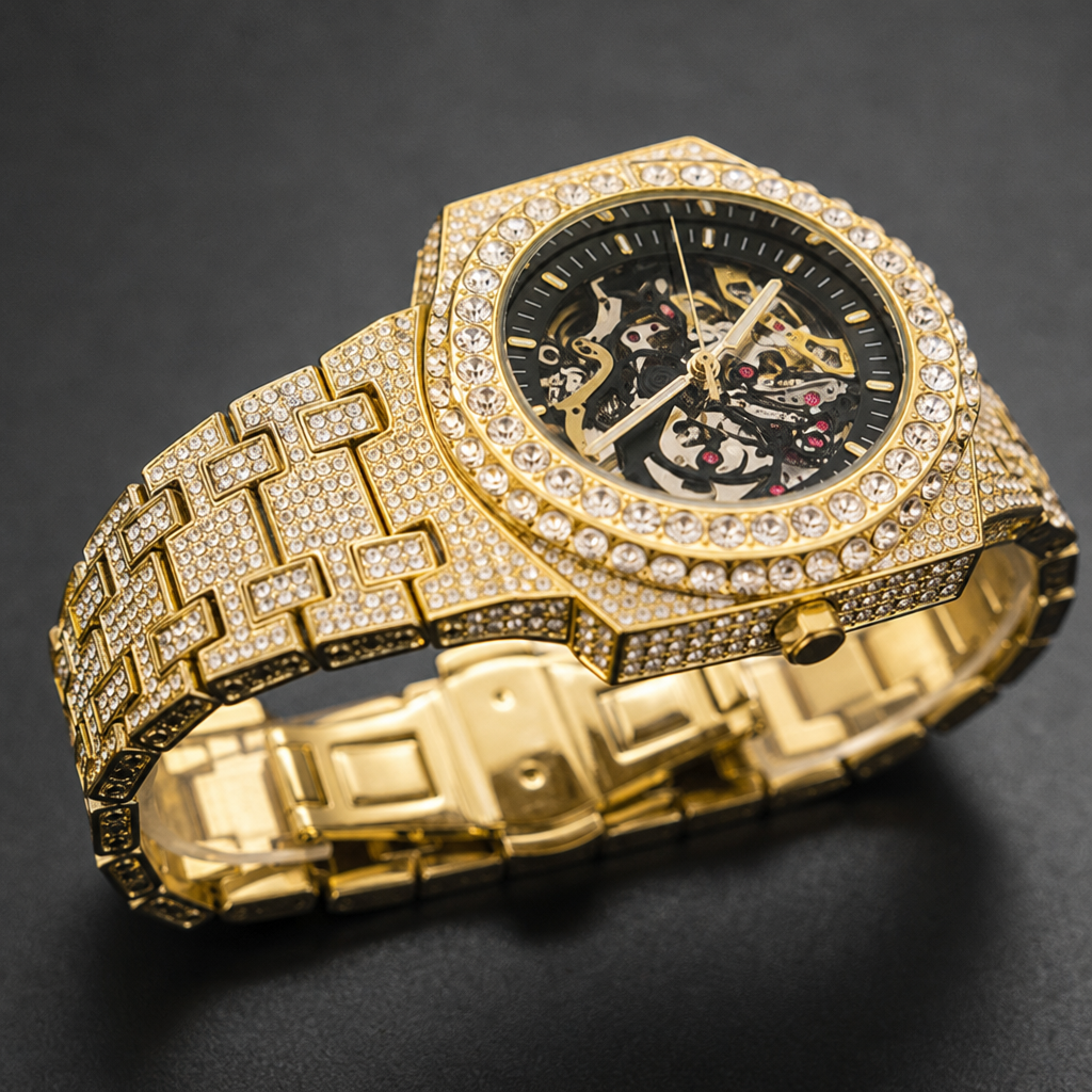 【Ice198】Freeze Corleon Watch 石留め・留め具・細部が分かるディテール画像