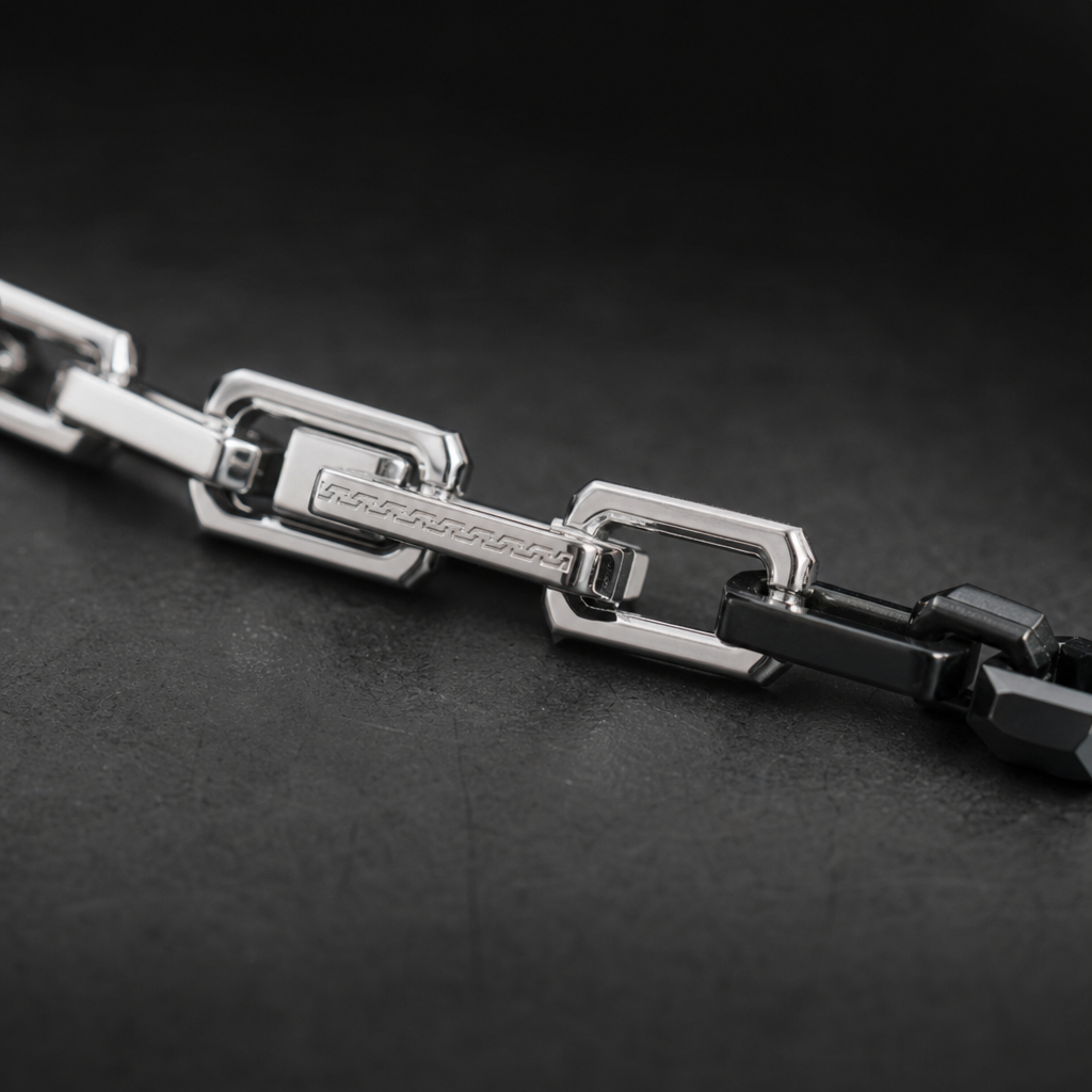 【Ice206】Evolve Box Chain Bracelet 石留め・留め具・細部が分かるディテール画像