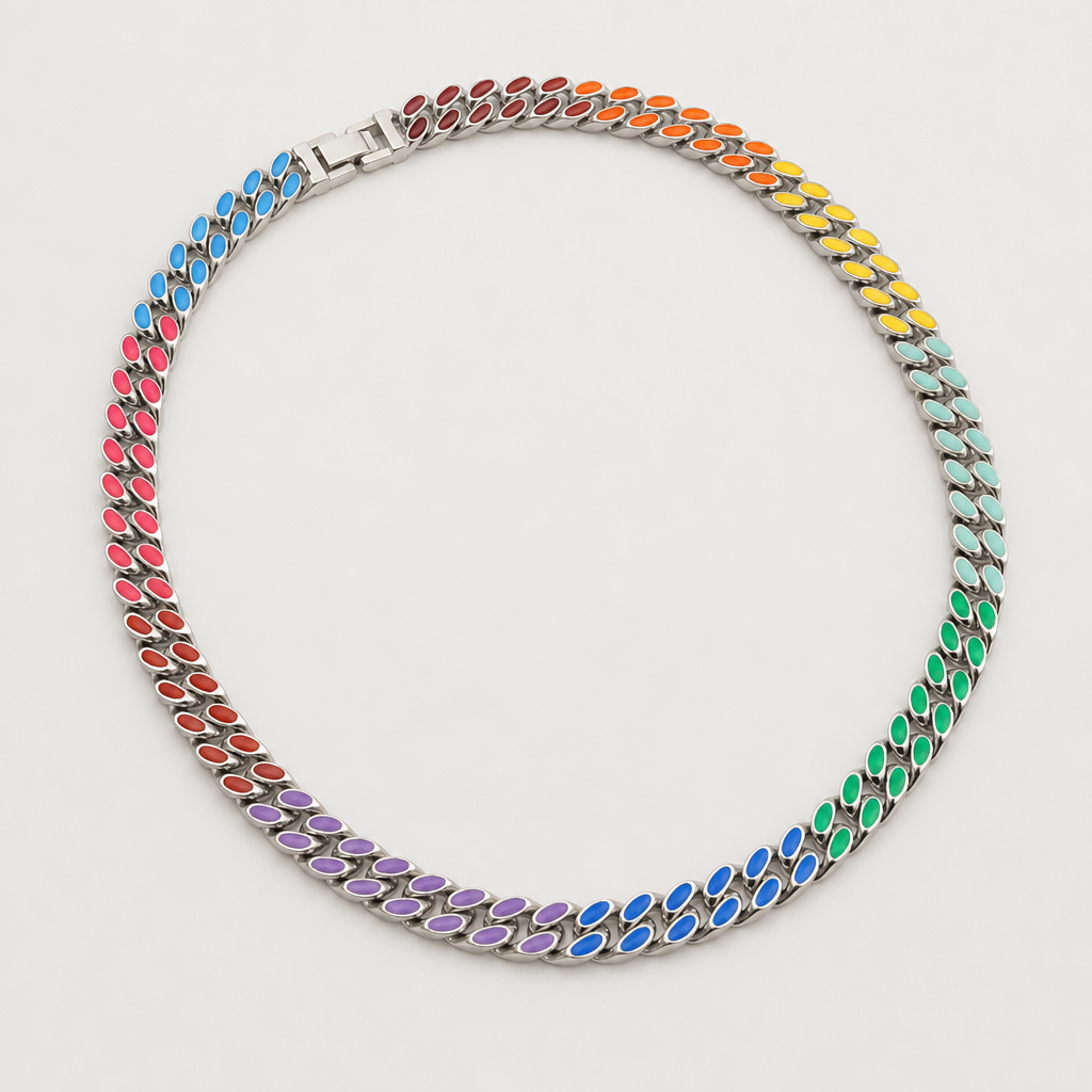 【Ice208】Colored Cuban Chain Necklace 全体が分かる商品画像
