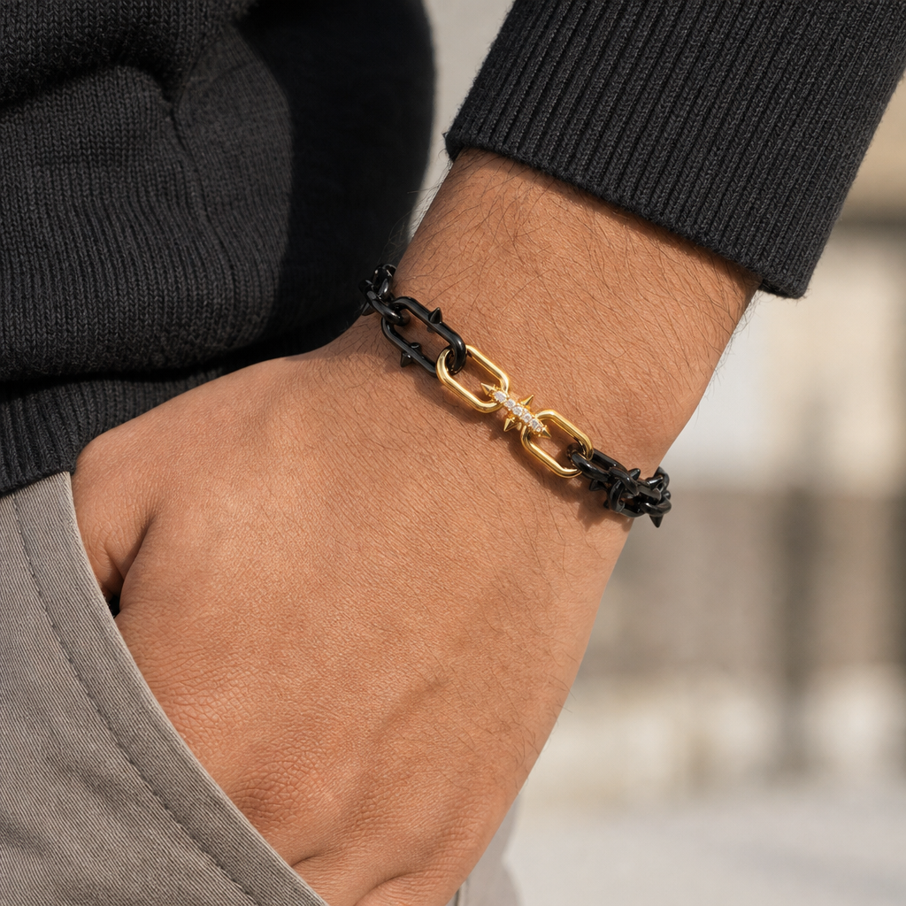 【Ice217】Barrel Link Chain Braceletを着用した自然なUGC画像