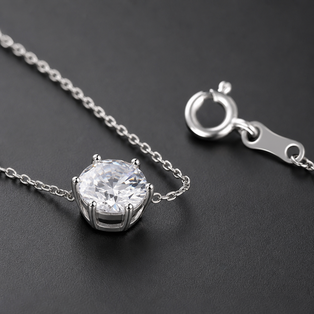 【Ice219】Venice Necklace【Moissanite】 石留め・留め具・細部が分かるディテール画像