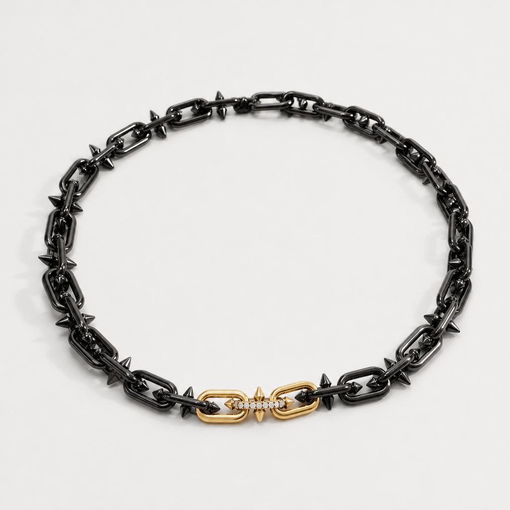 【Ice223】Barrel Link Chain Necklace 全体が分かる商品画像