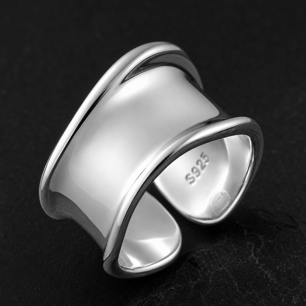 【Ice234】Fluid Cuff Ring 石留め・留め具・細部が分かるディテール画像
