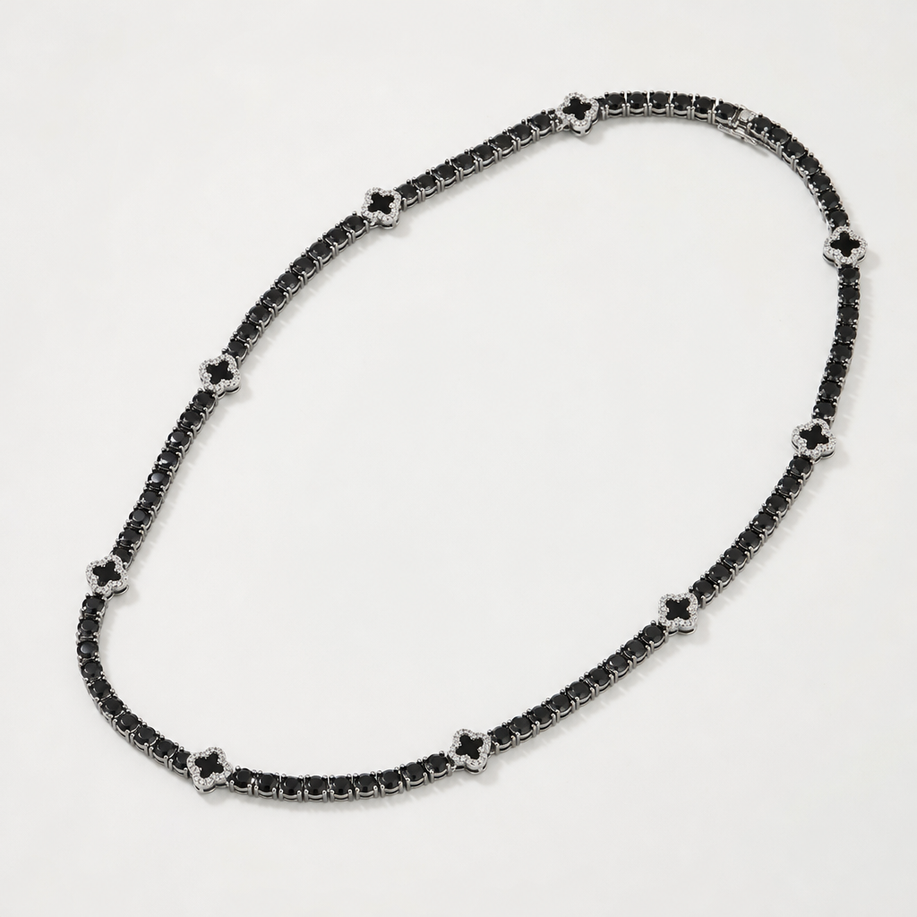 【Ice257】Black Clover Tennis Chain Necklace 全体が分かる商品画像