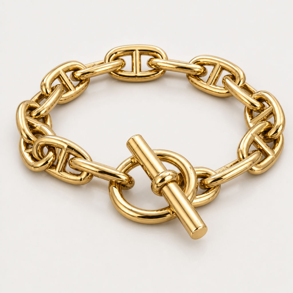 【Ice260】Gold Anchor Chain Bracelet 全体が分かる商品画像
