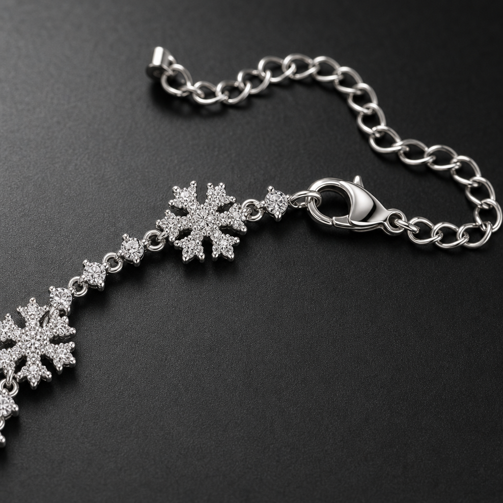 【Ice27】Snowflake Bracelet 石留め・留め具・細部が分かるディテール画像