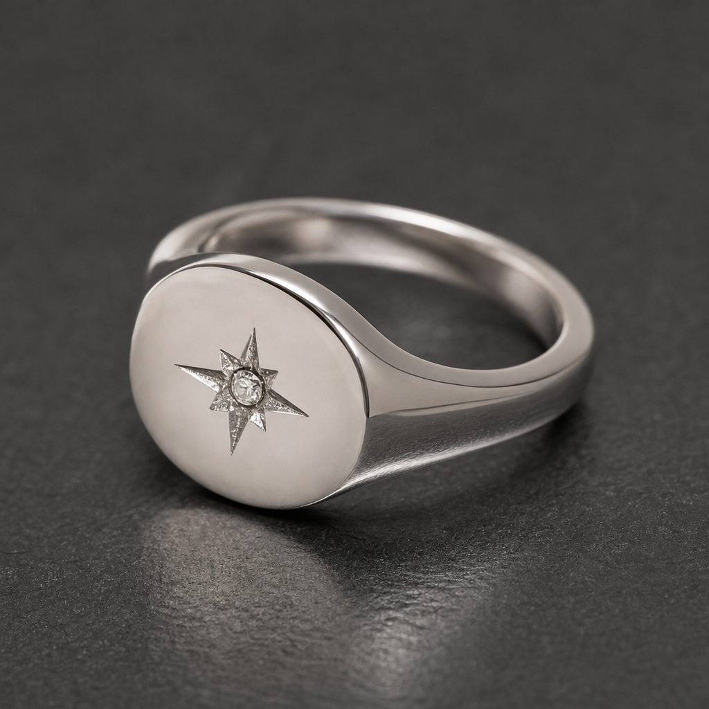 【Ice44】Signet Ring 石留め・留め具・細部が分かるディテール画像