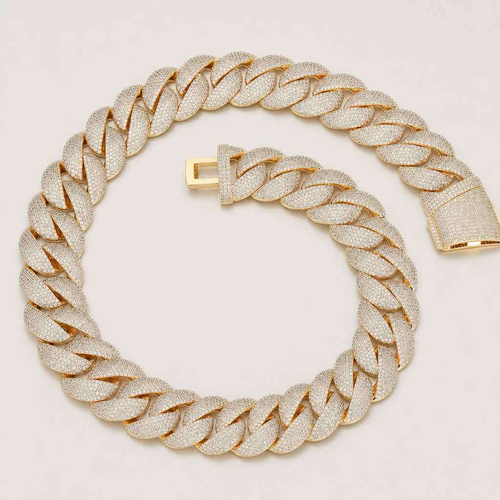 【Ice45】Iced Out Miami Chain Necklace (24mm) 全体が分かる商品画像