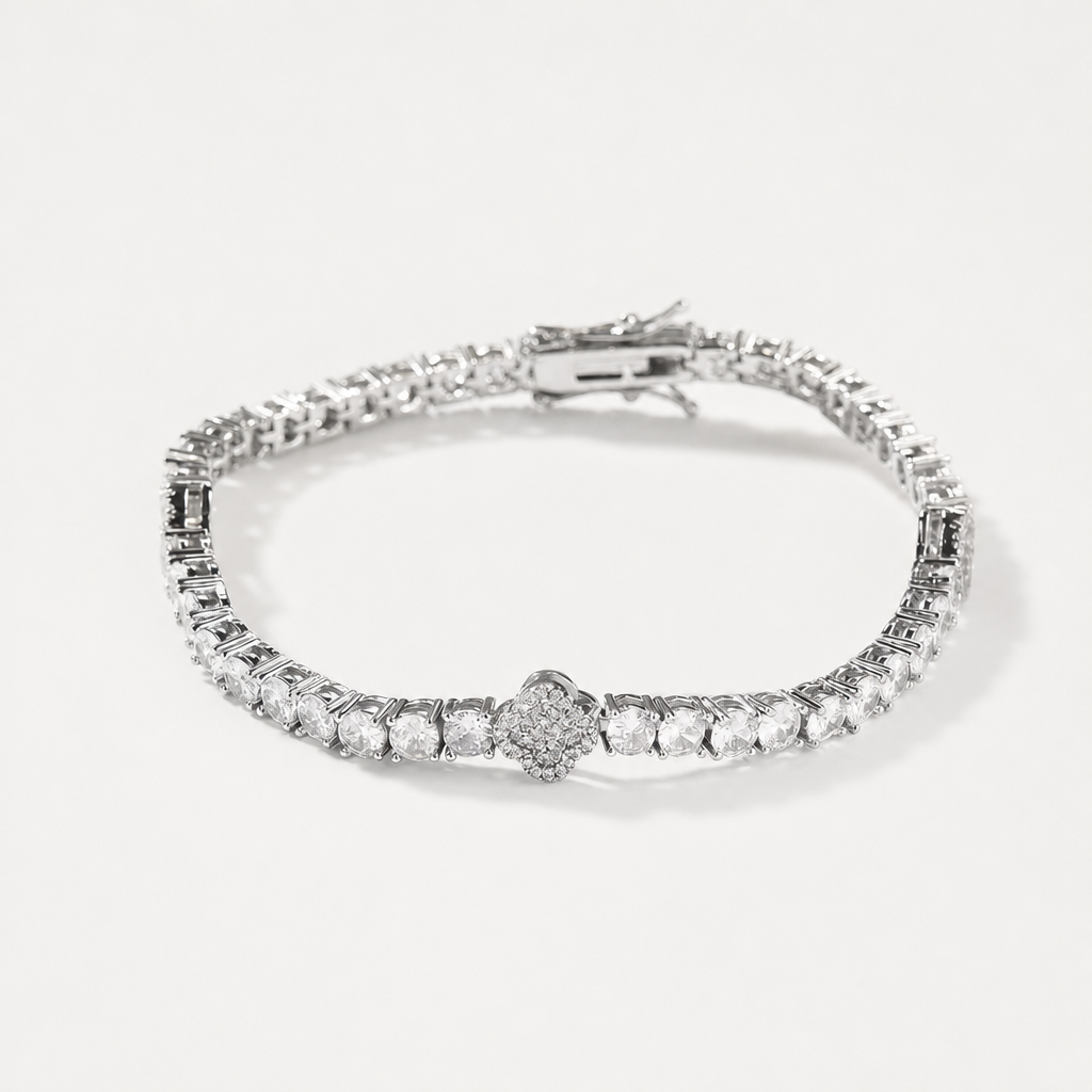 【Ice49】Iced Out Clover Tennis Bracelet 全体が分かる商品画像