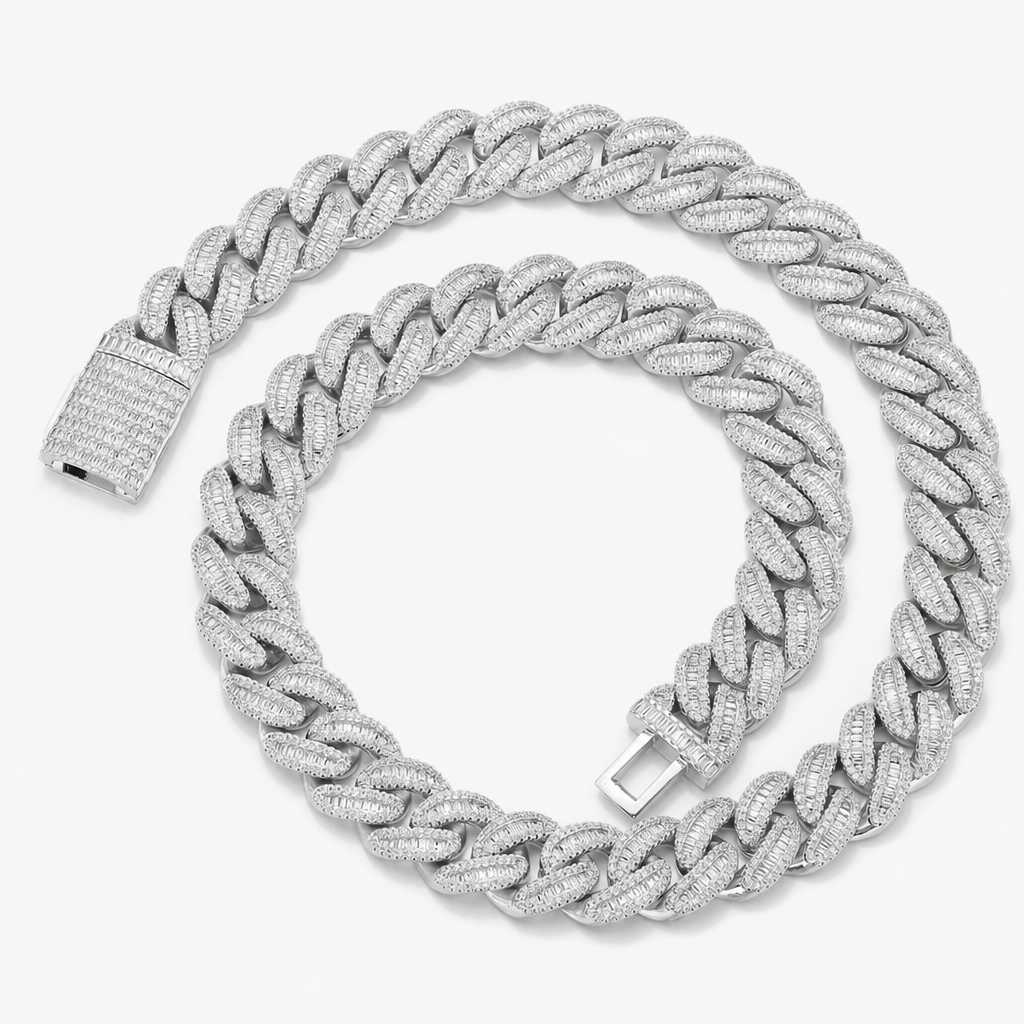 【Ice52】Iced Out Miami Chain Necklace(18mm) 全体が分かる商品画像