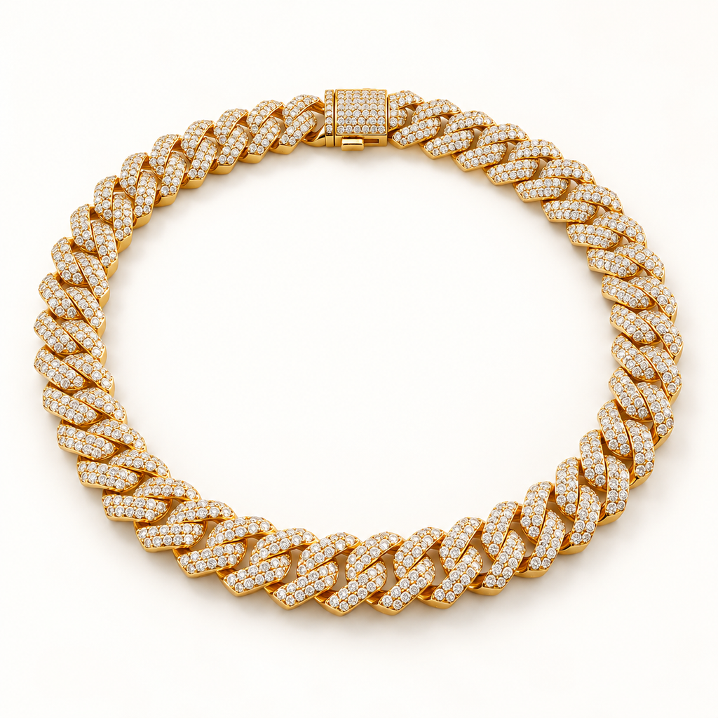 【Ice54】Iced Out Miami Chain Necklace(14mm) 全体が分かる商品画像