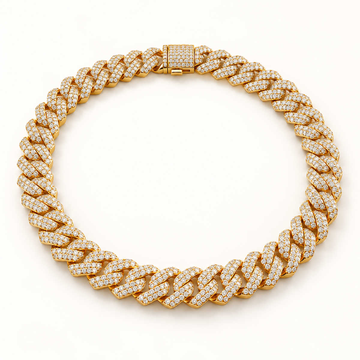 【Ice54】Iced Out Miami Chain Necklace(14mm) 全体が分かる商品画像