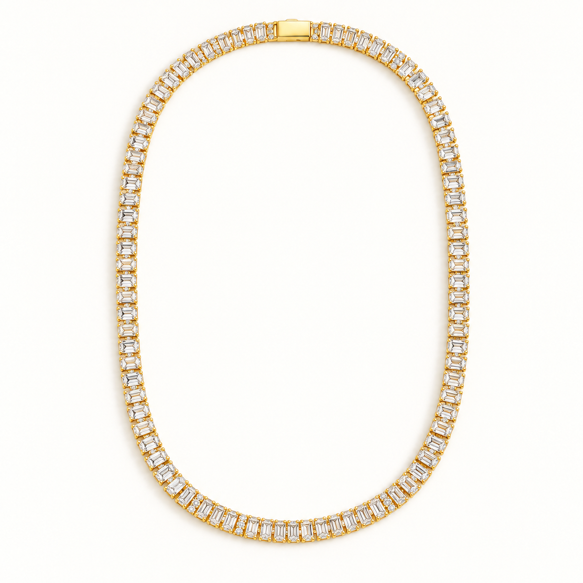 【Ice57】Baguette Tennis Chain Necklace 全体が分かる商品画像
