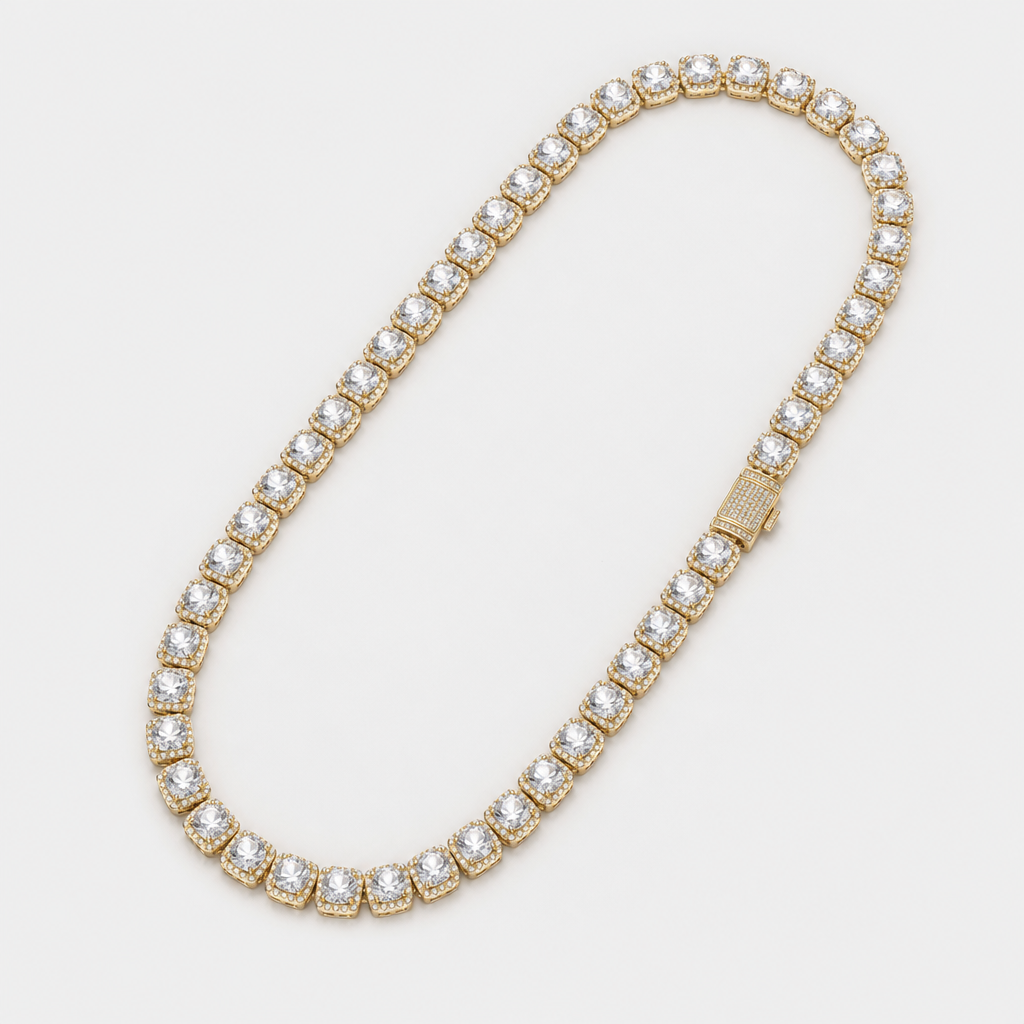 【Ice65】Cube Tennis Chain Necklace 全体が分かる商品画像