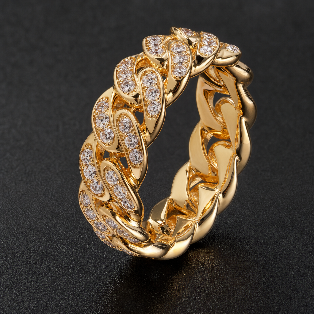【Ice70】Luxury Link Ring 石留め・留め具・細部が分かるディテール画像