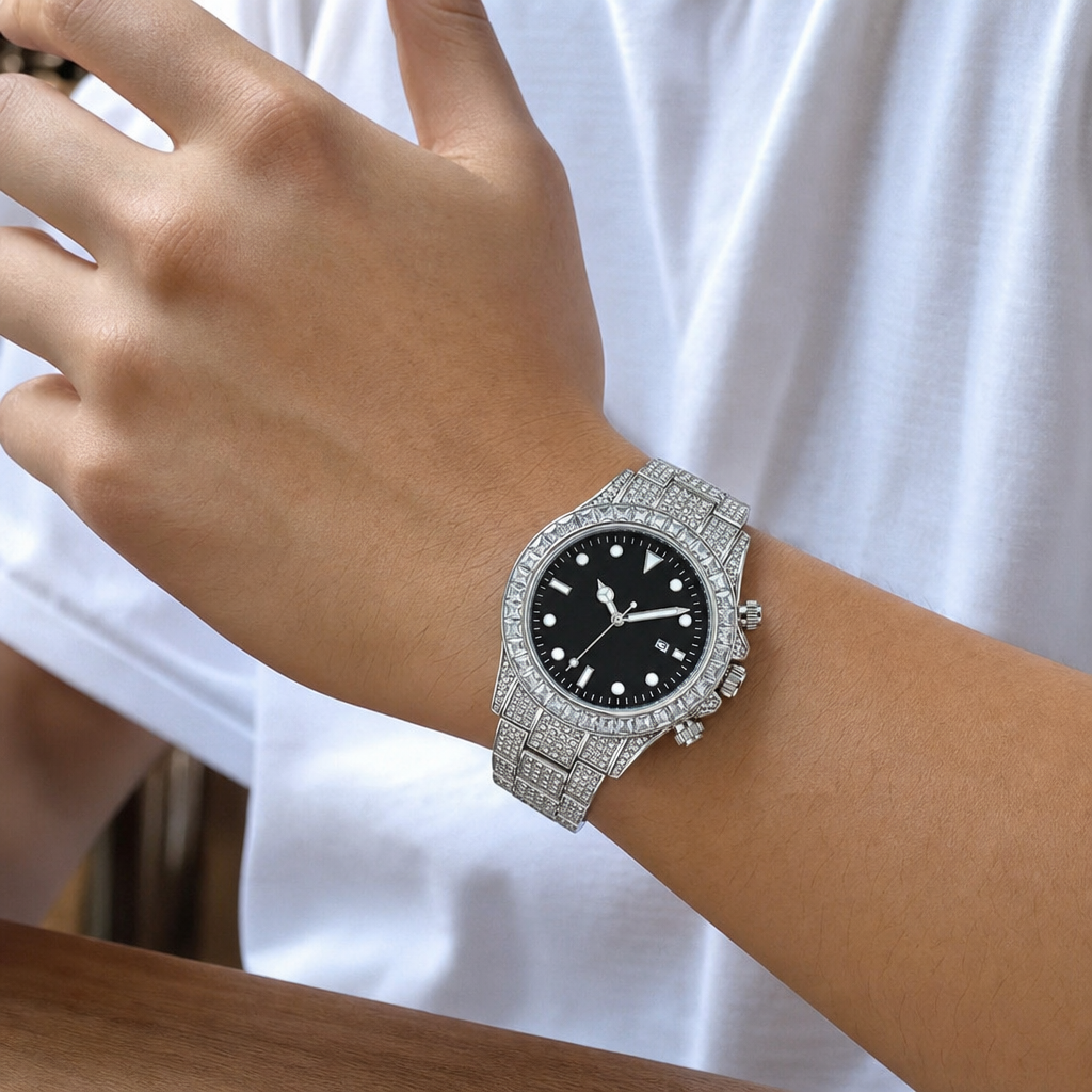 【Ice76】Aurum Oceanic Chronograph Watchを着用した自然なUGC画像