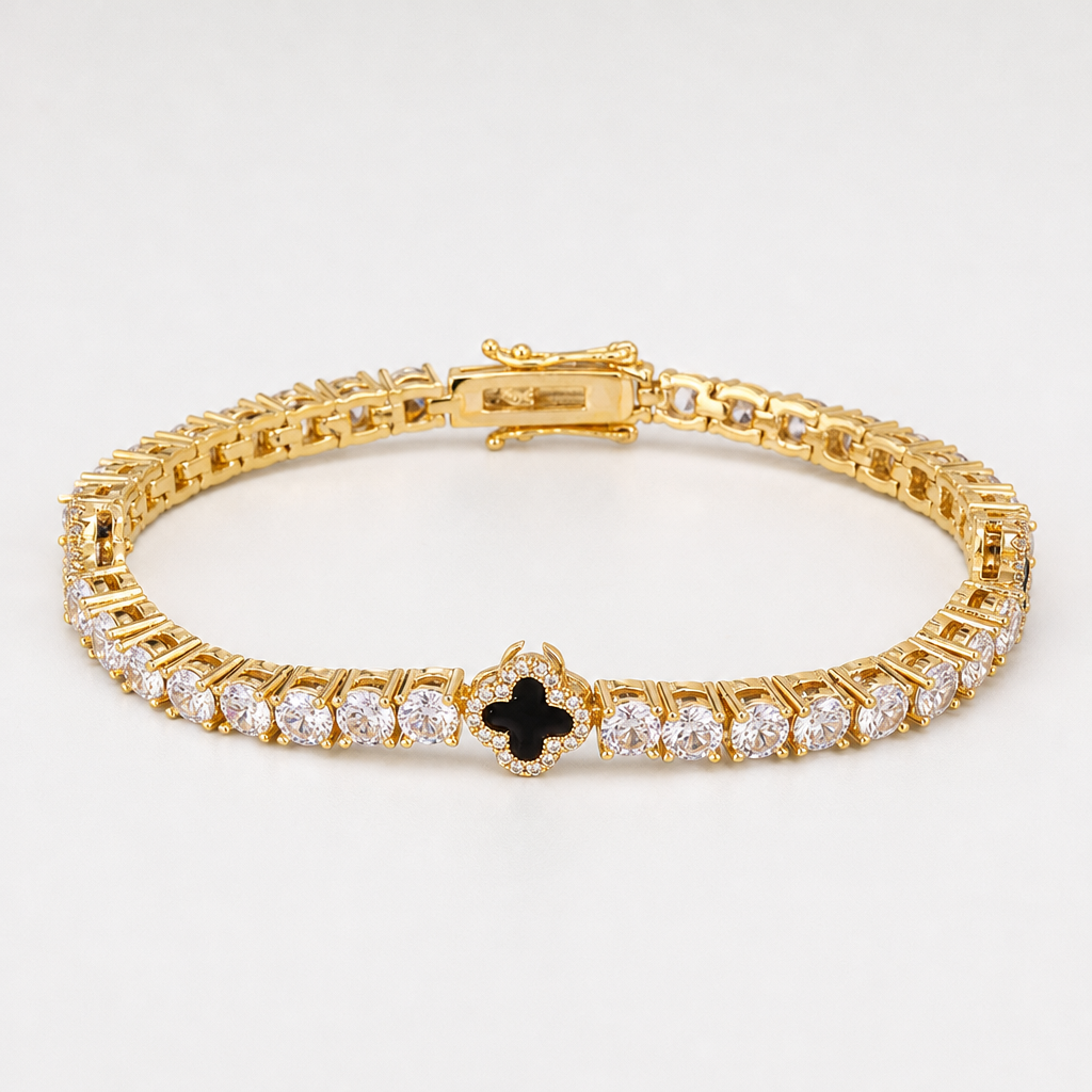 【Ice87】Clover Tennis Bracelet【Moissanite】 全体が分かる商品画像