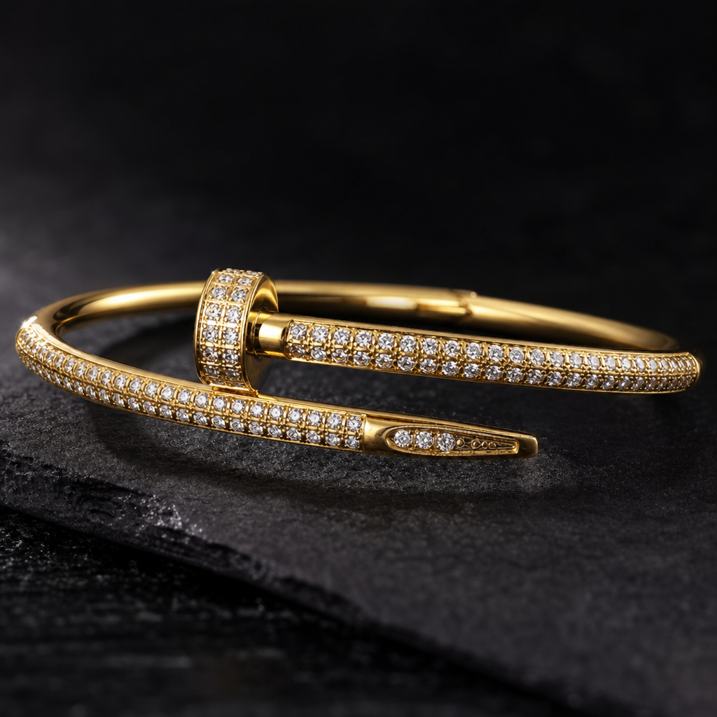 【Ice91】Curve Bracelet 石留め・留め具・細部が分かるディテール画像