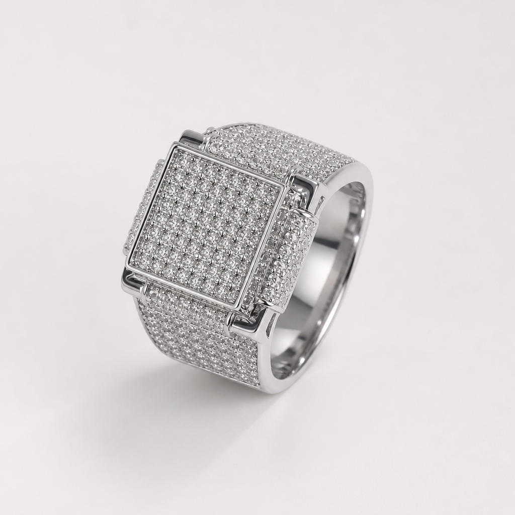 Ice12 Bling Iced Out Ring シルバーの全体が分かる商品画像